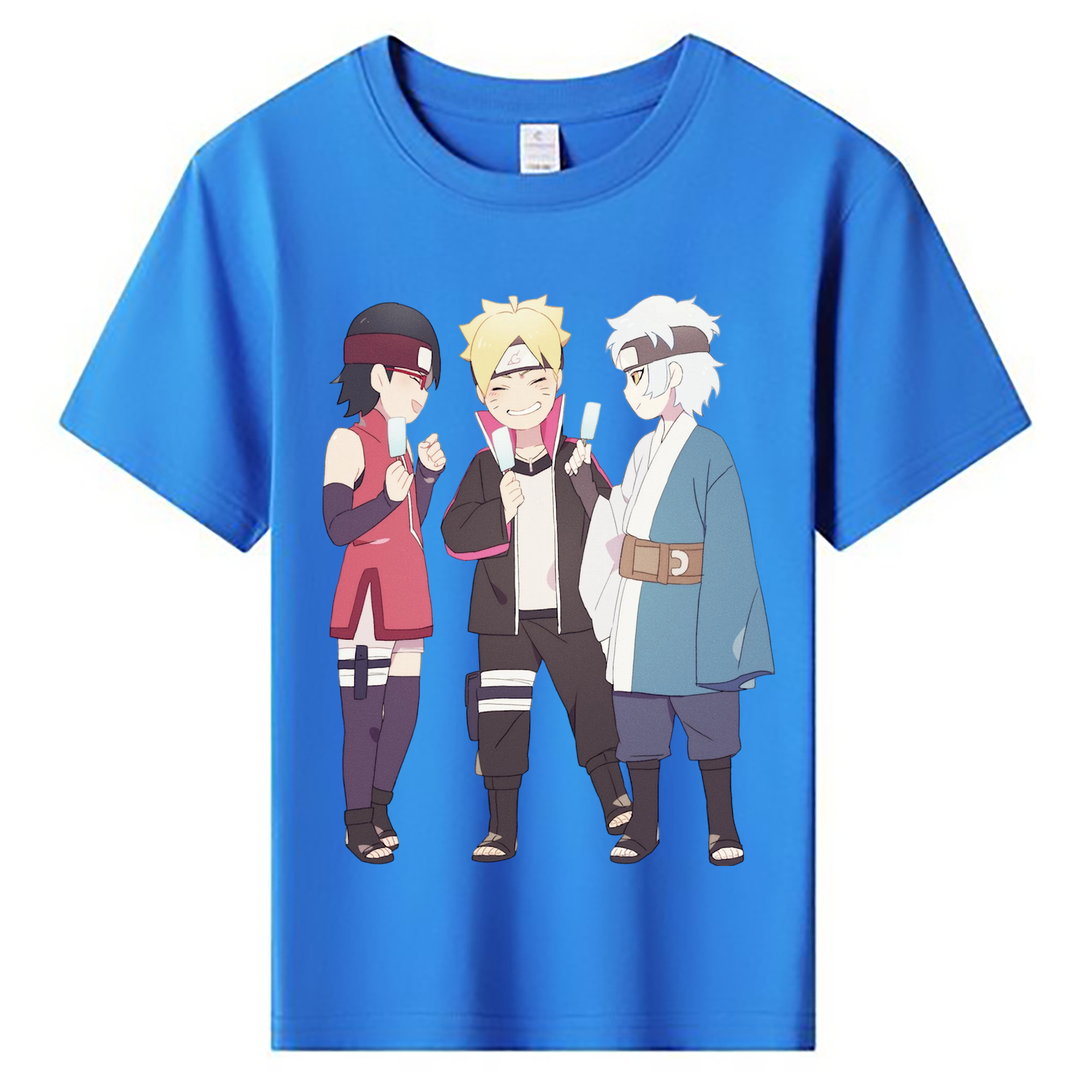（画像用） NARUTO -ナルト- うちは サラダ Uchiha Sarada 綿100％キッズTシャツ（フロントプリント）